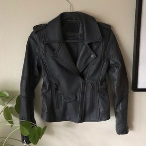 Easy Rider Faux Leather Motorcycle Jacket- XS